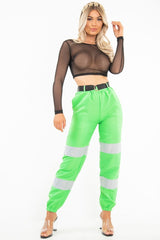 Green Reflective Belted Trousers - Gennie