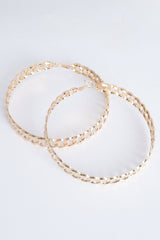 Large Chain Gold Hoop Earrings - Adalena