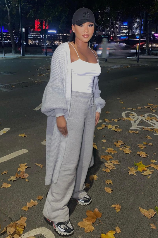 Light Grey Balloon Sleeve Maxi Knit Cardigan - Imara