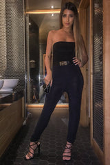 Black Slinky Ruched High Waist Leggings - Dakota