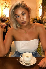 White Strapless Ruched Side Bodysuit - Jaci