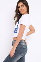 White In My Jeans Crew Neck Top - Tura