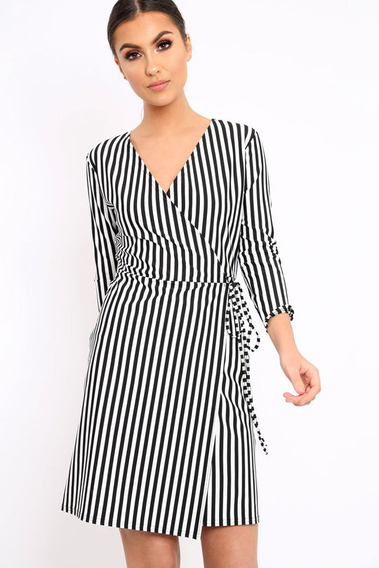 Black Stripe Dress - Imogene