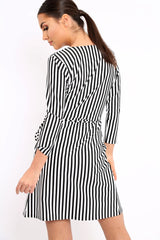 Black Stripe Dress - Imogene
