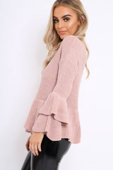 Rose Frill Hem and Sleeve Jumper - Imogen
