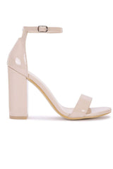 Nude Patent Ankle Strap Heels - Imoni