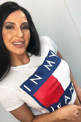 White In My Jeans Crew Neck Top - Tura