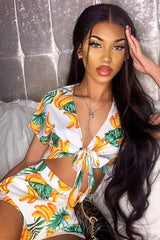 White Banana Crop Top and Short Co-ord - Gabi