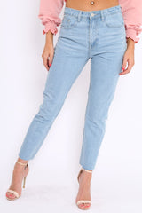 Light Wash Extreme Back Rips Boyfriend Jeans - Inna