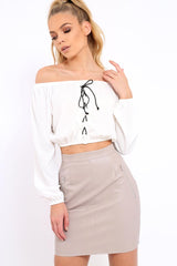 Iris Grey PU Skirt