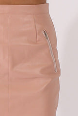 Nude PU skirt - Iris