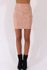 Nude PU skirt - Iris