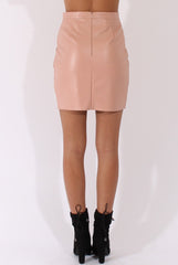 Nude PU skirt - Iris