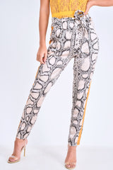 Snake Tie Waist Mustard Stripe Trousers - Isela