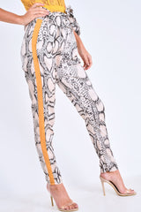 Snake Tie Waist Mustard Stripe Trousers - Isela
