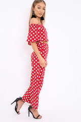 Red Polka Dot Co-Ord Set - Iselle