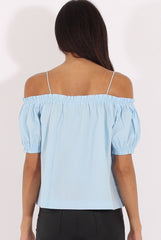 Blue Cami Cold Shoulder Top - Isidora