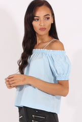 Blue Cami Cold Shoulder Top - Isidora