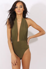 Khaki Halterneck Bodysuit - Isla