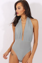 Pale Blue Halterneck Bodysuit - Isla