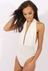 White halterneck Bodysuit - Isla