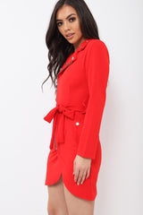 Red Zip Front Blazer - Isla