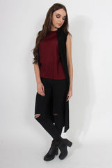 Ivanna Black Sleevless Jacket