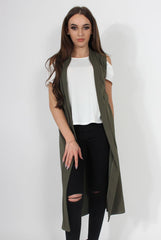 Ivanna Khaki Sleeveless Jacket