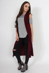 Ivanna Wine Sleeveless Jacket