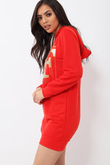 Red Femme Fatal Hooded Dress - Ivanna