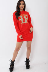 Red Femme Fatal Hooded Dress - Ivanna