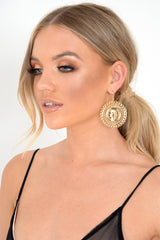 Large Gold Medallion Earrings - Izna