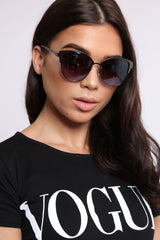Black And Purple Metal Frame Sunglasses - Izzie