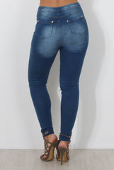 Blue High Waisted Super Skinny Jeans -Olivia