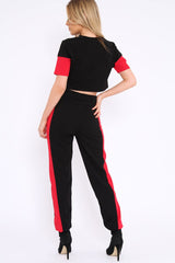 Red White and Black Colour Block Co-ord - Jacey