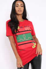 Red Be You Slogan T-shirt - Jackie