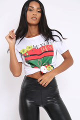 White Be You Slogan T-shirt - Jackie