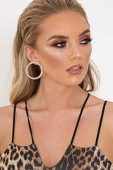 Gold Circle Diamante Earrings - Jacobi