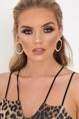 Gold Circle Diamante Earrings - Jacobi