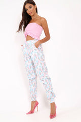 Pink Camo Ankle Cuff Cargo Pants - Jaquie