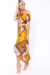 Mustard Paisley Print Skirt - Jada