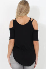 Black Cold Shoulder Top - Jade