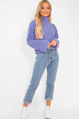 Lilac Knit High Neck Jumper - Jaelynn