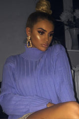 Lilac Knit High Neck Jumper - Jaelynn