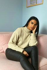 Stone Knit High Neck Jumper - Jaelynn