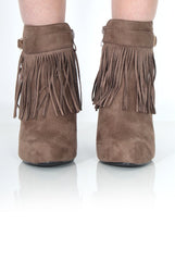 Jai Khaki Tassel Ankle Boot