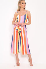 Multi Stripe Tie Waist Jumpsuit - Jakai