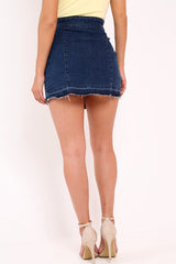 Dark Blue Denim Wrap Skirt - Jamirra