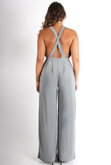 Jan Grey Deep V Jumpsuit