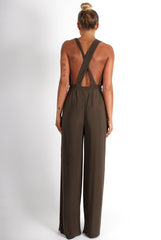 Jan Khaki Deep V Jumpsuit